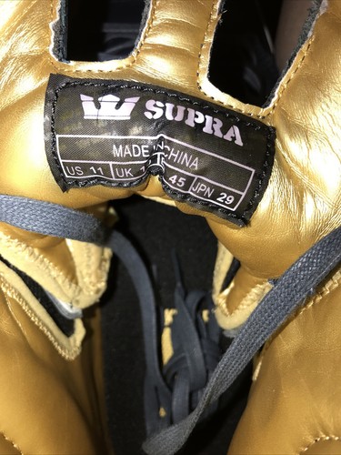 Pre-owned Supra Skytop 2 Ii Navy Gold Leather Factory 413 Size 11 First Muska Shortys