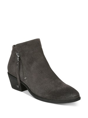 

SAM EDELMAN Женские серые кожаные ботинки Comfort Packer с круглым носком на блочном каблуке, размер 9 м, Серый, F3071LE
