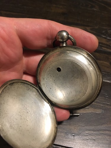 HAMPDEN Key Wind Pocket Watch in FINE COIN SILVER CASE Runs Good W Key 1800’s