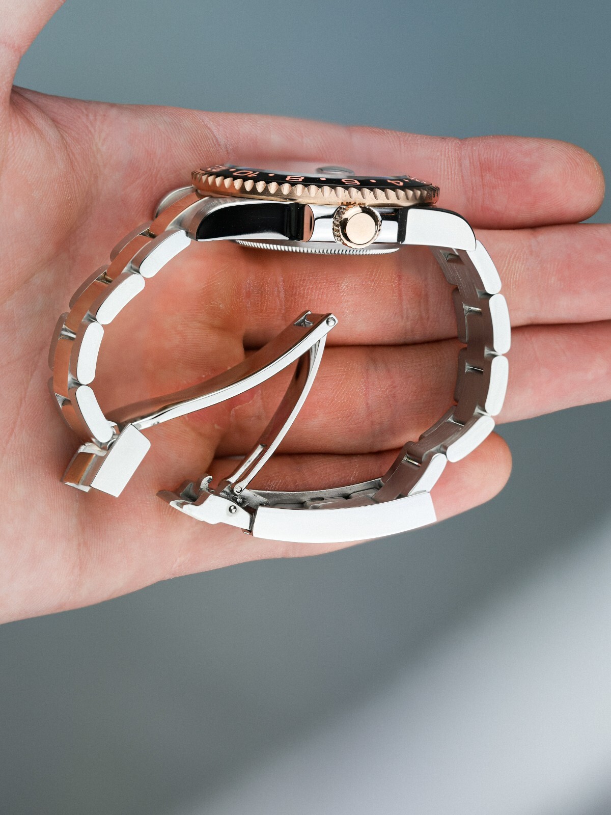 Pre-owned Seiko Barretten Rootbeer Gmt Custom Watch  Nh34 Men's Waterproof Ceramic Sapphire