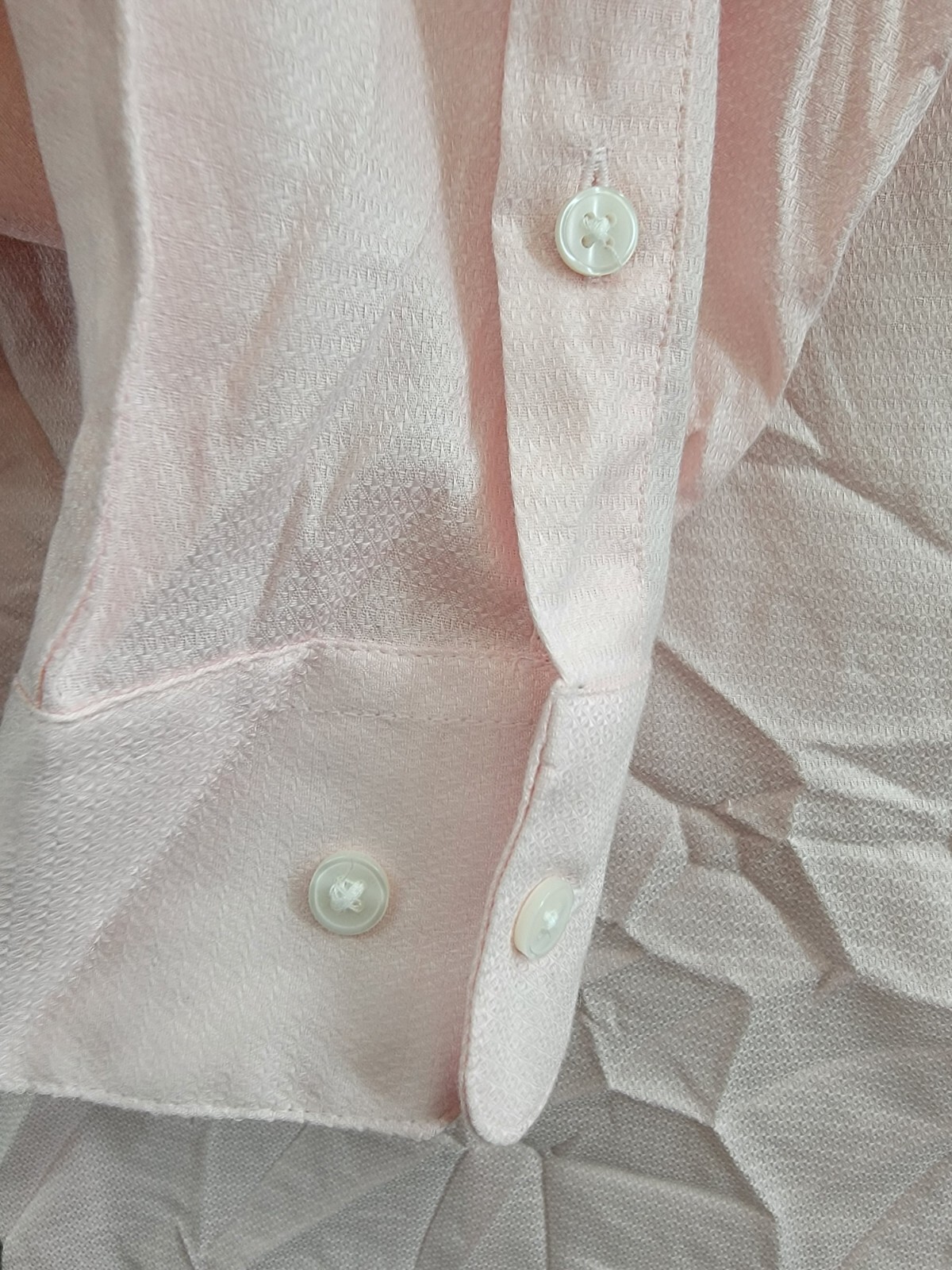 Bar III Slim-Fit Stretch Diamond Dobby Dress Shirt Men's XL 17-17.5 Pink L/S - Picture 10 of 19