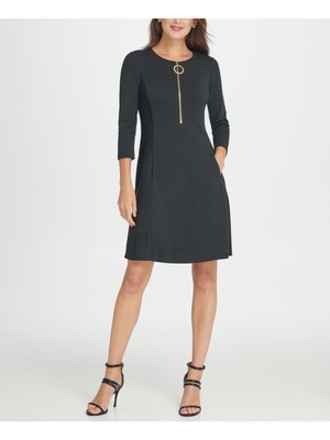 

DKNY Женское черное платье-футляр длиной до колена с длинными рукавами и вырезом под горло Размер, Черный