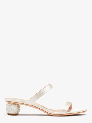 

KATE SPADE NEW YORK Женские босоножки Palm Springs цвета слоновой кости на каблуке с искусственным жемчугом, Цвет слоновой кости, K7110