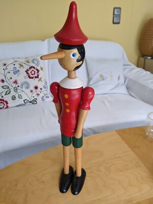 Pinocchio Puppe Figur aus Holz Aus Italien Tradition Handarbeit 50 cm