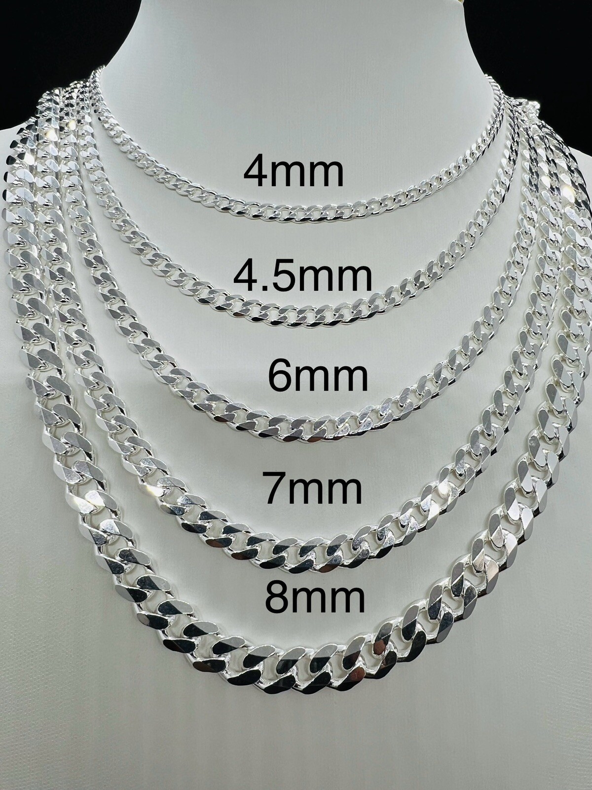 イ*リ様 【定価2.5万】【新品】【L】MLVINCE®︎ cuban shir 925 Sterling Silver Curb Cuban Link Chains Men's/Women's 4mm