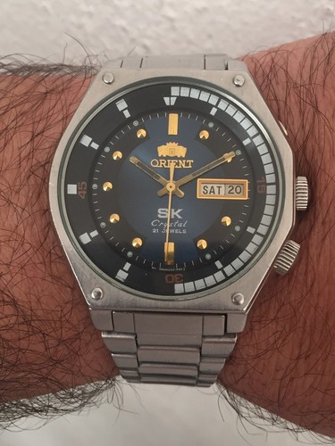 【美品】ORIENT SK Crystal フルオリジナル Orient Epson SK Crystal 22 Jewels Luminous Dial Men's Watch