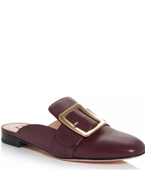 

Женские кожаные шлепанцы на блочном каблуке BALLY бордового цвета с квадратным носком, Burgundy, 6234802
