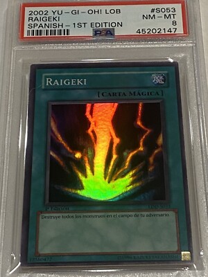 2002 Yu-Gi-Oh! Legend of Blue-Eyes 1st Ed Raigeki S053 PSA 8 NM-MT