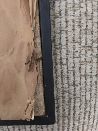 Antique Framed Cross Stitch Sampler Primitive 1933 Horse & Buggy