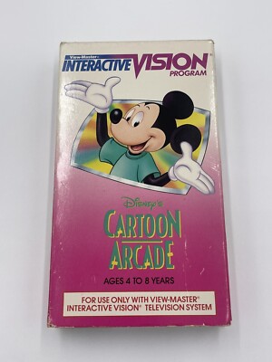 View-Master Interactive Vision Program 1989 Disney Cartoon Arcade Kids VHS VTG