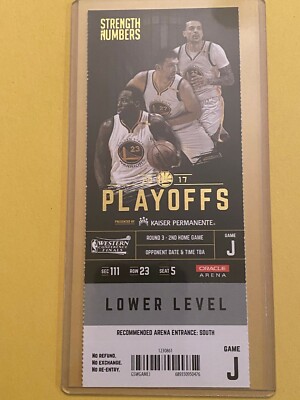 2017 NBA Playoffs Warriors vs Spurs Western Conference Finals Game 2 Ticket Stub