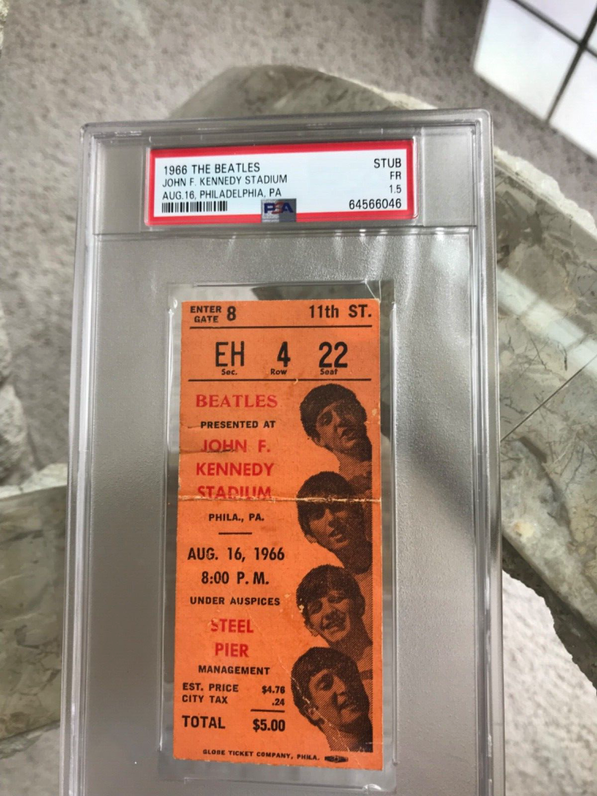 🔥RARE VINTAGE 1966 BEATLES PHILADELPHIA CONCERT TICKET STUB