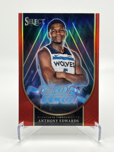 2023-24 Panini Select NBA Anthony Edwards Neon Icon Red