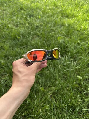 Vintage Oakley Splice Sunglasses Black /Orange Metal Gorpcore Y2K