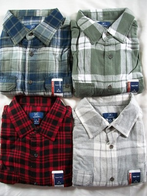 Mens Sz M 38-40 Cotton Flannel Shirts by George