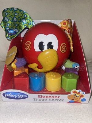Playgro Elephant Red Shape Sorter 6 Shapes 12 Months + New Kids Play And Learn