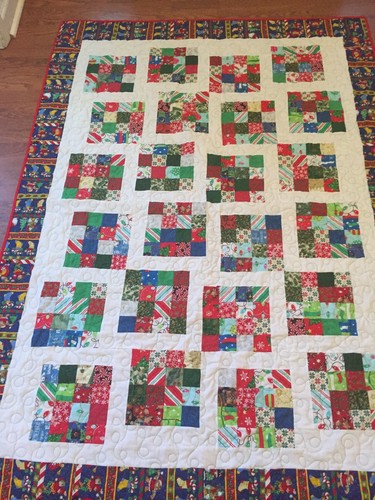 Handmade Christmas Quilt- This A Large Christmas throw Quilt