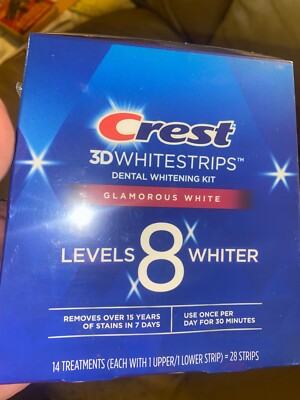 Crest 3D Whitestrips. Glamorous White, 8 Levels Whiter. Exp 6/26