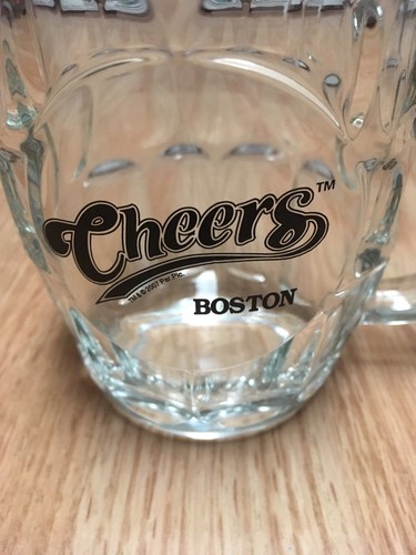 CHEERS TV Show Boston Bar Glass Beer Mug Tankard USA CBS Studio Man Cave EUC