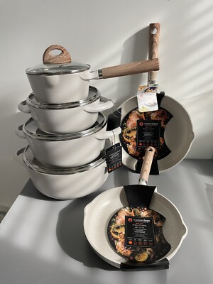 Masterclass Premium Cookware Gray Off White Speckled Set