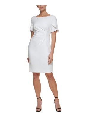 

Женское платье-футляр выше колена DKNY с белой подкладкой и рукавами-лепестками Petites, Белый