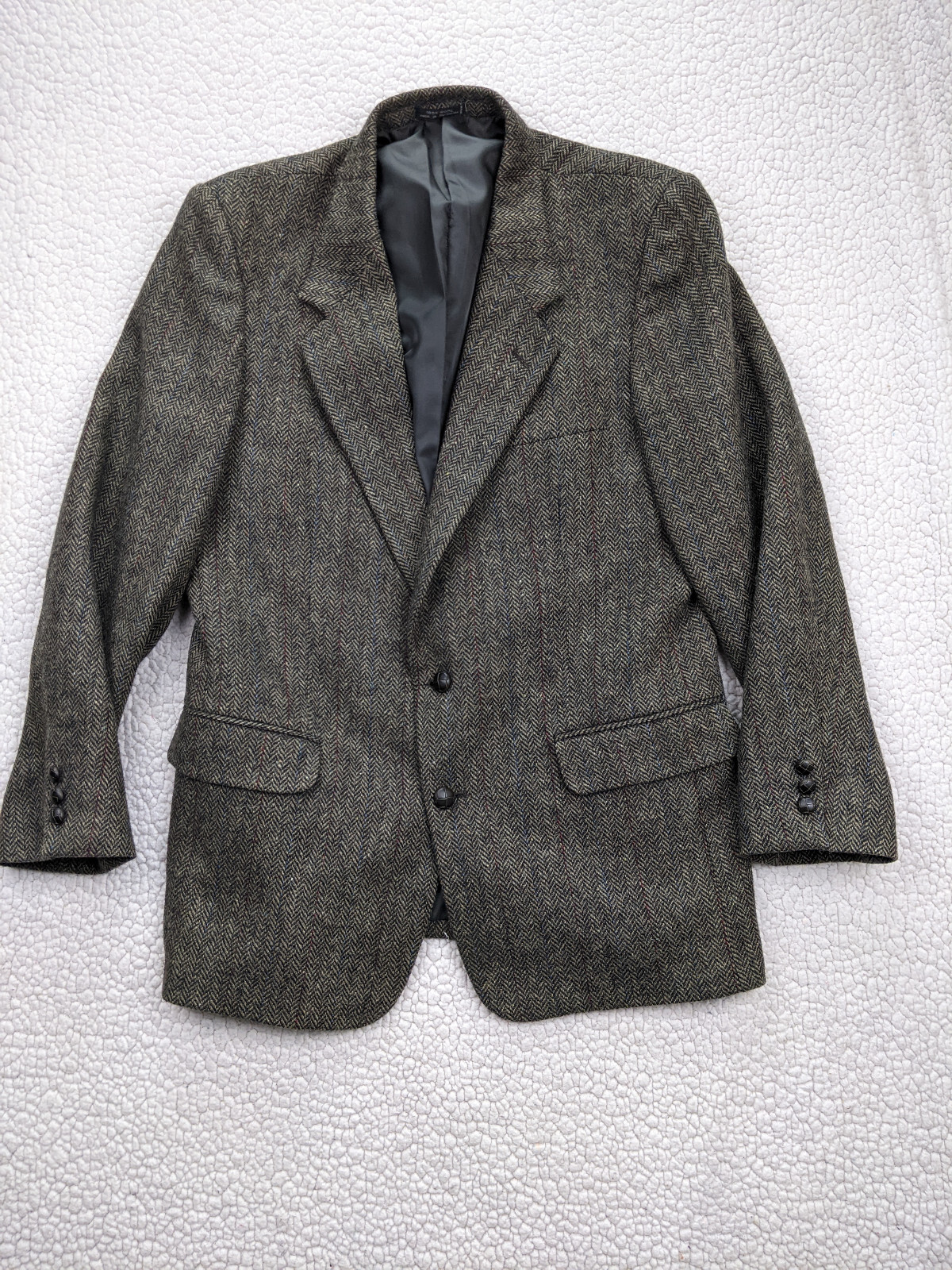 Moda Prima Mens 40R Beige Herringbone Wool Sport Coat Blazer
