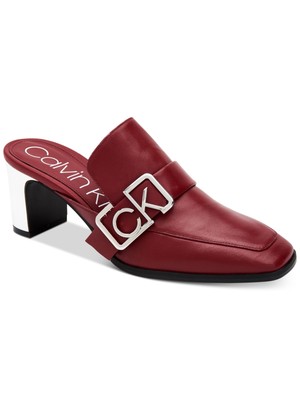 CALVIN KLEIN Женские кожаные туфли без шнуровки Dacy Barn Red на каблуке, 8 м