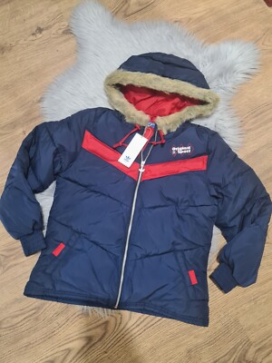 Adidas Originals Teen Girls Navy And Red Puffer Jacket Size M BNWT
