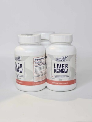 3 Bottles (30 Count) Nation Health MD Liver Renew Formula with Artichoke Extract