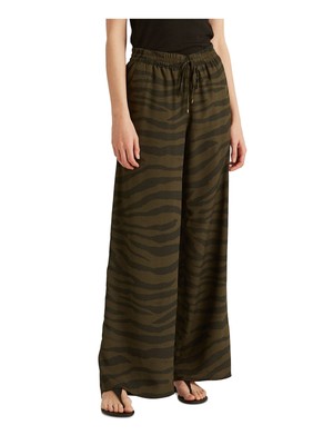 

RALPH LAUREN Женские зеленые широкие брюки с карманами и шнурком для миниатюрных размеров, Зеленый, 201885598001