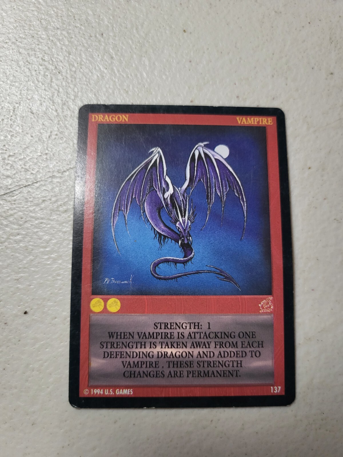 yugioh wyvern cards WYVERN CCG RARE LIMITED CARD Dragon Vampire GAME US GAMES 1994