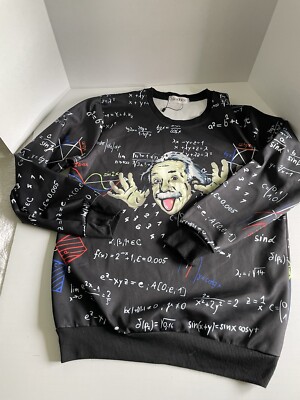 Albert Einstein Lab Face XL L/S Shirt Funny Nerdy Collegiate Math Equations