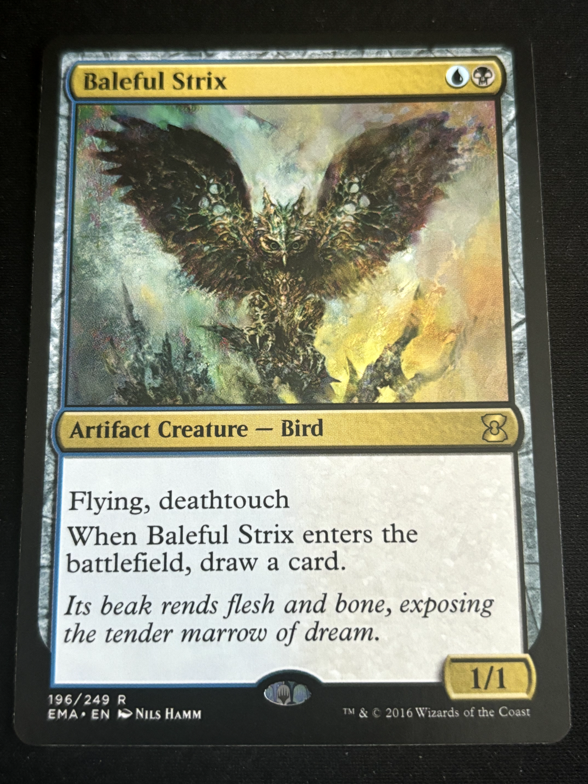 【プレイマット】Baleful Strix MTG 🦉Baleful Strix 1619/1800 Kickstarter Exclusive Playmat Nils