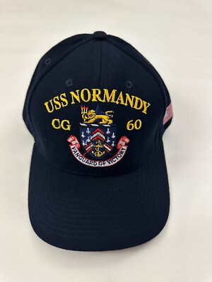 New The Corps USS Normandy CG 60 Logo Blue Baseball Cap Hat One Size