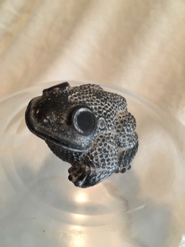 A Wolf Original Soapstone Frog Toad Sculpture Hand Made Collector Figurine