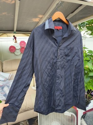 Vintage black Blue Jean Paul Mens Dress Shirt Size Large