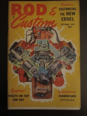 Rod & Custom Magazine October 1957 Customizing the New Edsel Engines (AJ)