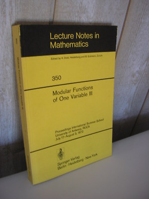 Mathematics / Modular Functions Of One Variable III Springer 1973