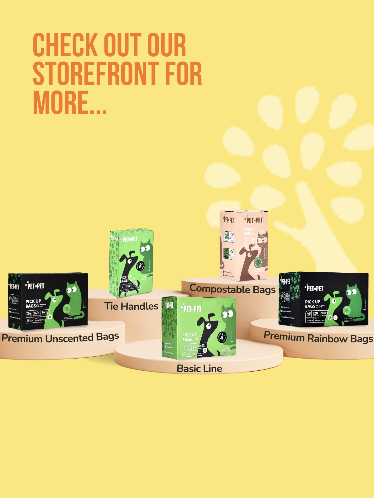 PET N PET 1080 Counts Black Dog Poop Bag Rolls 38% Plant Based 62% PE Waste Bags