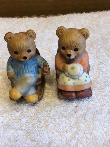 Homco Man And Lady Bears In Rocking Chairs Figurines