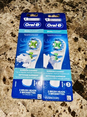 Oral -B Dual Clean ~ 6 Replacement Brush Heads ~ FAST SHIPPING ~ NEW!