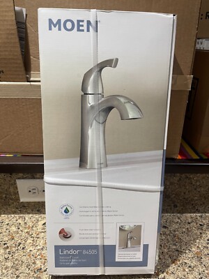 NEW! Moen Lindor 1-Handle One Hole Bath Faucet W/ Push Down Drain (Chrome) 84505