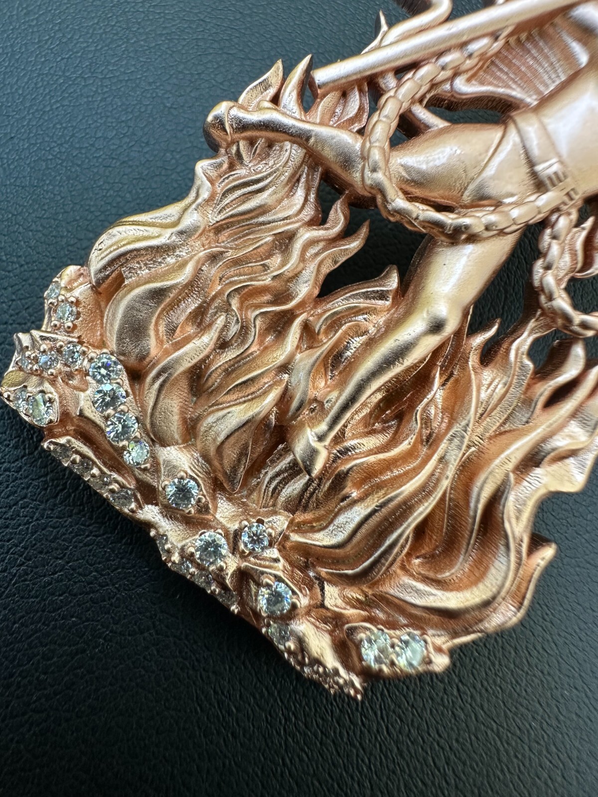 Pre-owned Hip Hop Moissanite Devil Satan Heavy Pendant - Iced Diablo Demon Necklace 925 Silver In White