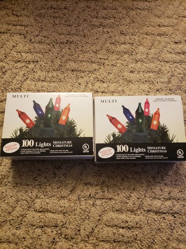 2x 100 Multi Color Mini Christmas Lights-Indoor/ Outdoor-  G