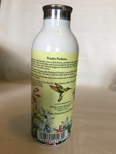 Caswell-Massey Talc Au Fleurs Talcum Power Honeysuckle 3.5 Oz Metal Shaker Can