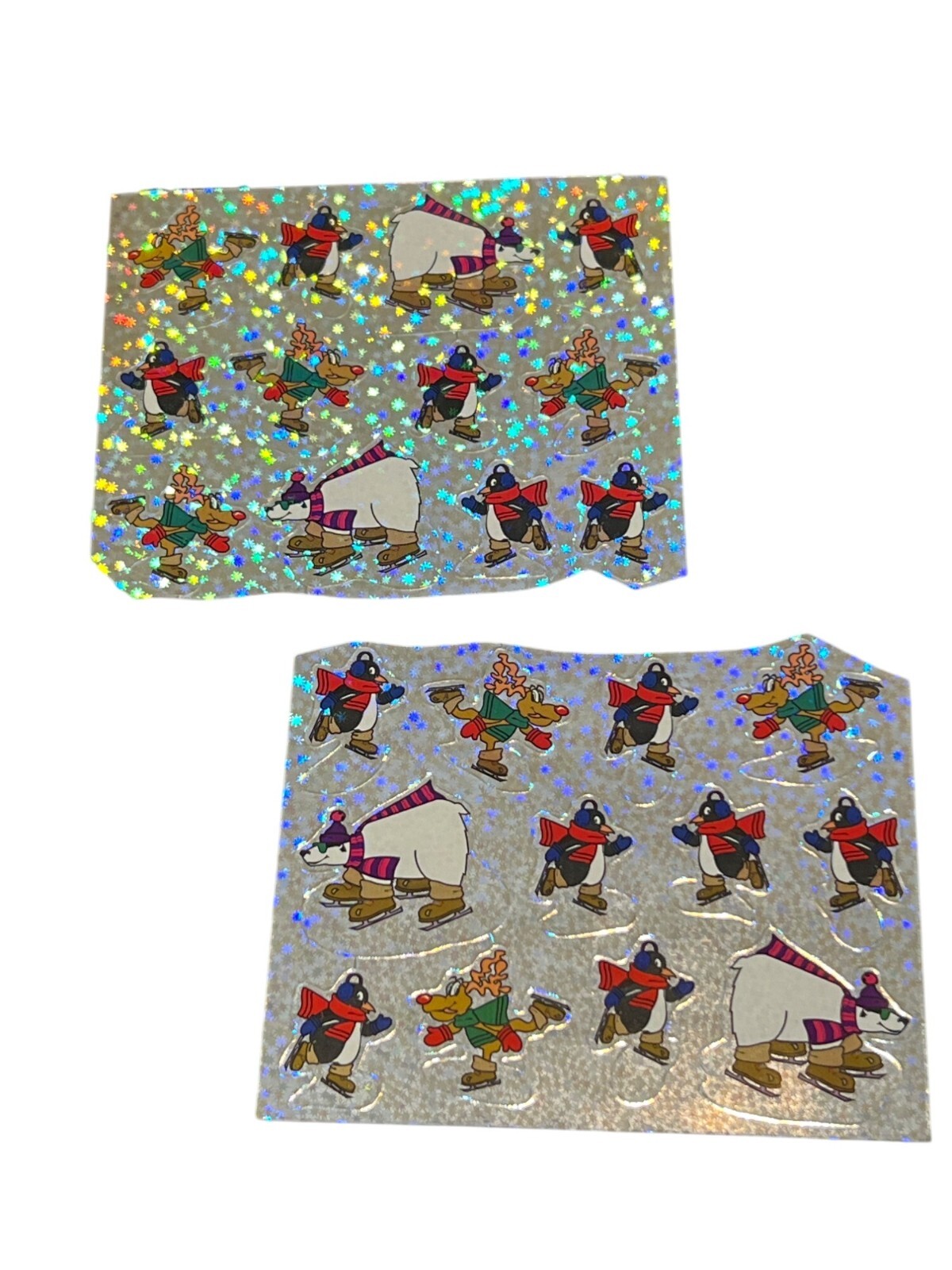 Holographic Ice Skating Stickers Penguins Polar Bears Highligh...