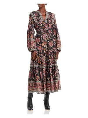 

SEA NEW YORK Женская черная юбка с длинными рукавами и разрезом макси-платье  XS, Черный