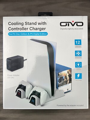 Oivo PS5 Cooling Stand with Controller Charger (Disc & Digital Edition)