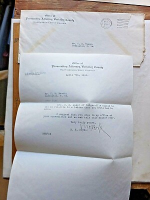 1941 Letterhead. Office of Prosecuting Attorney, Berkeley County, West Virginia