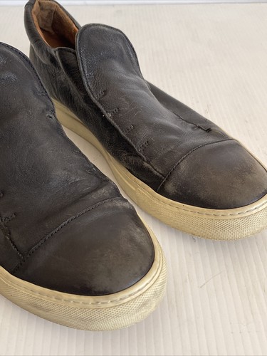 John Varvatos Men&rsquo;s Reed Laceless Low Top Sneaker - Black Leather - 11 US  (A98)